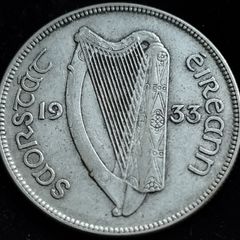 Ireland - 1933 - Half Crown - Silver - Horse - KM.8 - [2743]