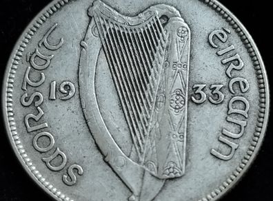 Ireland - 1933 - Half Crown - Silver - Horse - KM.8 - [2743]