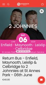 The 2 johnnies- 2x return bus tickets- Maynooth