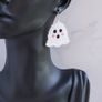 Handmade Beaded Cute Ghost Earrings Image 4