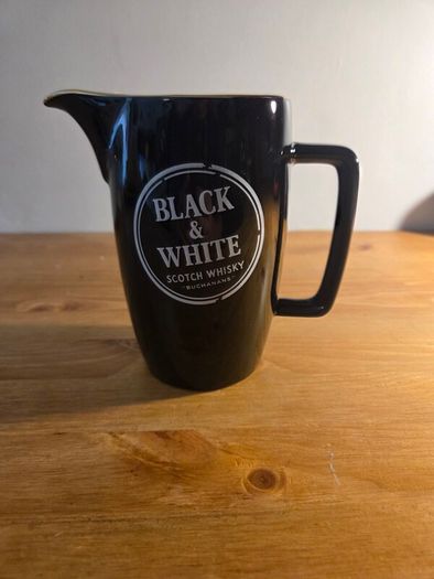 Black and white scotch whiskey jug