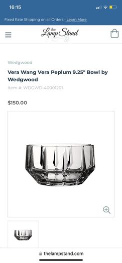 Vera wang crystal bowl BNIB
