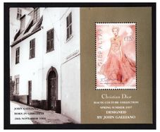 1997 Gibraltar Christian Dior Spring/Summer Collection Stamp Miniature Sheet Mint Never Hinged (MNH)