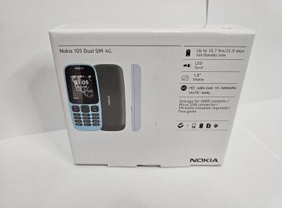 New Latest 4G Mobile Phone Dual SIM-Free Nokia 105 Latest 2026 Edition - Unlocked - Black.
