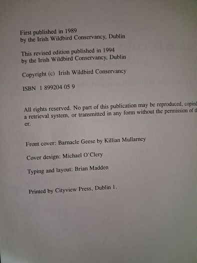 Birds in Counties Galway & Mayo/ R. F. Routledge / revised edition/ 1994