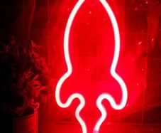 Small Neon Sign Rocket Red LED Light