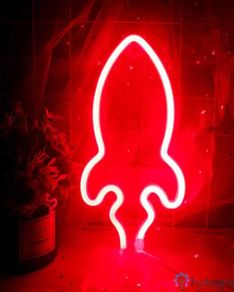 Small Neon Sign Rocket Red LED Light