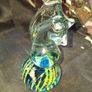Beautiful Old Mdina Glass Seahorse Paperweight from Malta, featuring a blue and yellow swirled base, Postage Available or Collection Image 2
