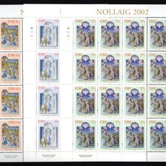2002 Ireland Christmas Commemorative Stamp Sheetlets Plate 1B1B1B1B Mint Never Hinged (MNH).