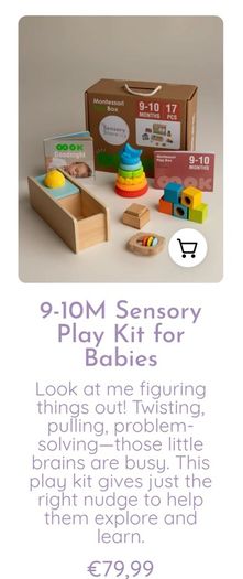 Montessori sensory play box 9-10 months similar to lovevery toys