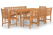 9 Piece Garden Dining Set Solid Teak Wood