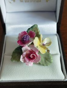 Vintage Bone China Brooch.