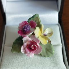Vintage Bone China Brooch.