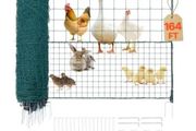 Temporary Fence with Posts, 1.05 x 50m Plastic Mesh Fencing, Garden Safety Fences Netting with Double-Spike Stakes &amp; Guy Ropes