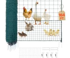 Temporary Fence with Posts, 1.05 x 50m Plastic Mesh Fencing, Garden Safety Fences Netting with Double-Spike Stakes & Guy Ropes
