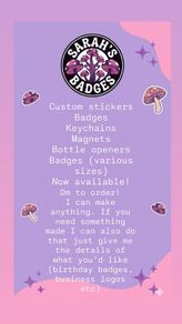 Custom badges, stickers etc
