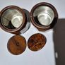 Vintage 1930s Art Deco Oak Coopered Barrel Tea Caddies (Pair) Image 3