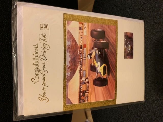 Past driving test greeting card