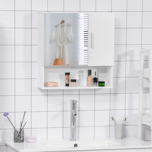 Bathroom Mirror Cabinet, Wall Mounted Storage Cupboard Organizer with Double Doors and Adjustable (FREE SHIPPING)