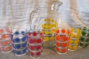 70's French jug and glasses