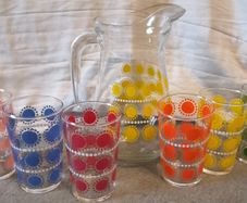 70's French jug and glasses
