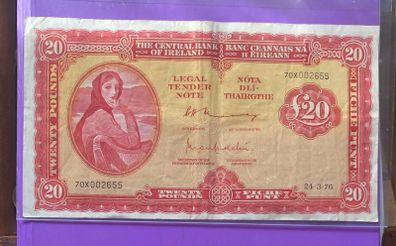 Irish twenty pound note