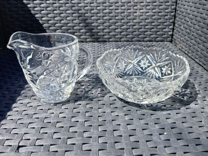 Cut Crystal Milk Jug/Sugar Bowl