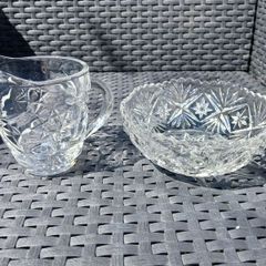 Cut Crystal Milk Jug/Sugar Bowl
