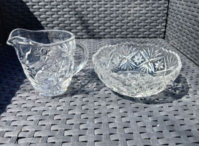 Cut Crystal Milk Jug/Sugar Bowl