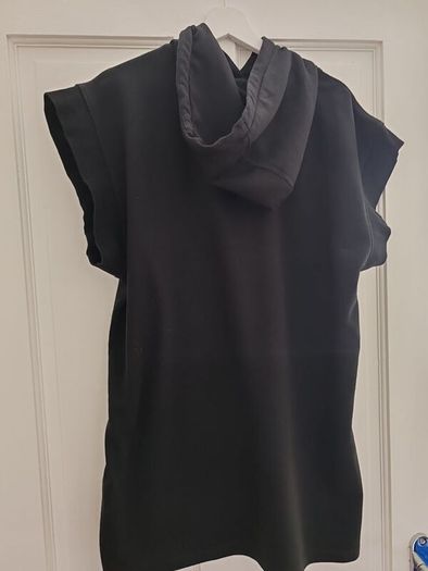 Zara black hooded sweatshirt dress