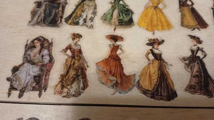 50pcs Vintage Transparent Stickers Decals