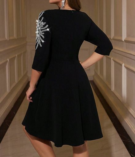 Stunning Black Dress with Sparkly Gems size 20