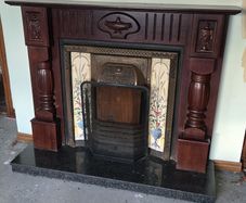 Mahogany / Cast Iron Fireplace Surround