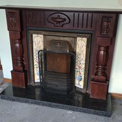 Mahogany / Cast Iron Fireplace Surround
