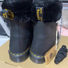 dr martens black fur lined women's boots