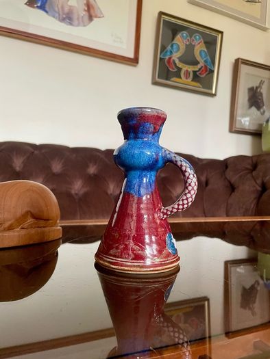 Vintage Glossy Michael Kennedy Sligo Handmade Candle holder with Stylised Handle