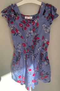 David Jones Australia girls lilac floral shorts playsuit Sz 3 EUC