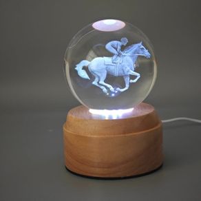 Horse Rider Rotating 3D Globe Light