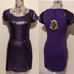 Purple Sequin Occasion Dress, New With Tags,