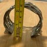 Vintage silver-toned wide woven open cuff bracelet Image 7