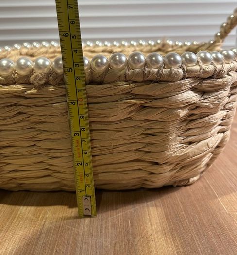 Faux Pearl Beaded Basket