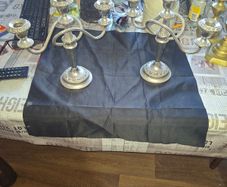 Beautiful Old Pair of silver plated Three Branch Candelabras, Postage Available