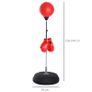 Standing Punching Bag Adjustable Height 126-144 cm with Gloves, Pump and Weighted Base for Children and Beginners - Red Image 2