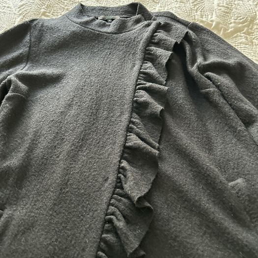 Betty Jackson Black 60% Wool Black Coat UK 12