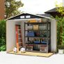 7ft x 4ft Lockable Polypropylene Garden Storage Shed Storage w/ Air Vents Steel Dark Grey Image 8