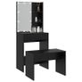 Dressing Table Set with LED Black Engineered Wood Image 5