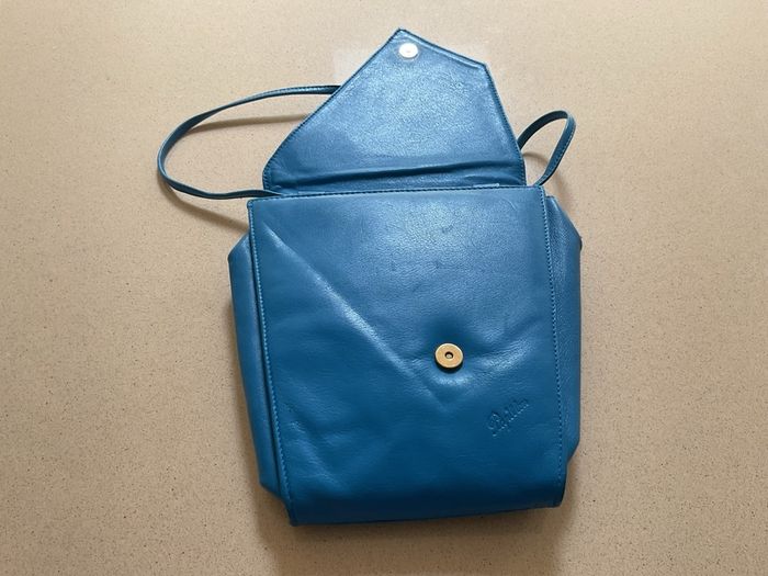 'Papillon' ladies' blue leather handbag.