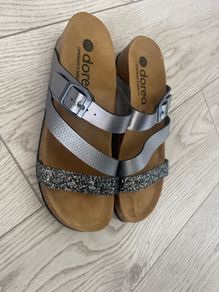Doreq Vera Pelle Sandals Gunmetal Grey Shades size 6