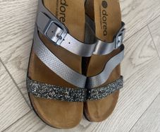 Doreq Vera Pelle Sandals Gunmetal Grey Shades size 6