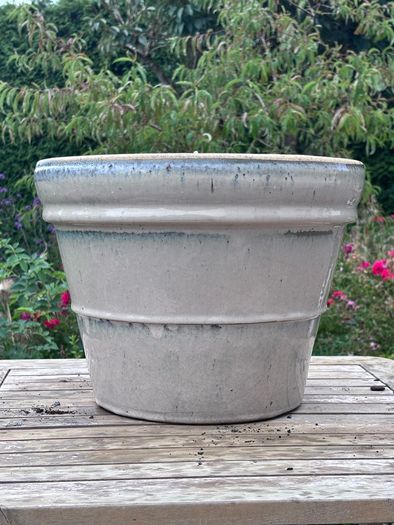 Wide ceramic garden pot